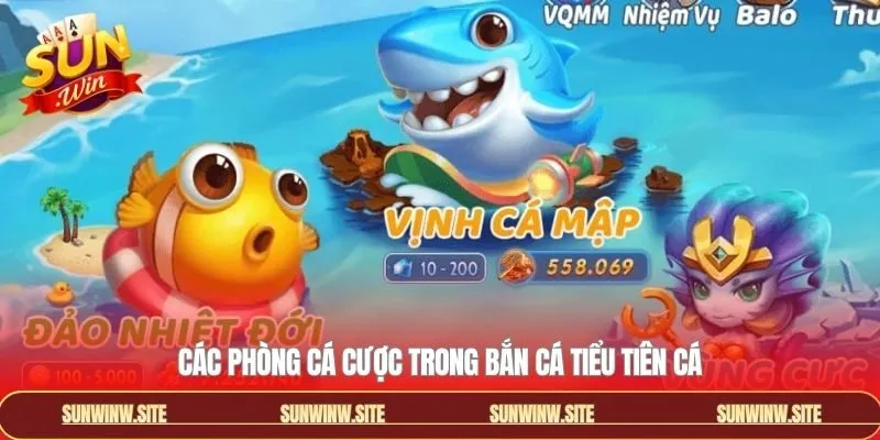 Các sảnh game tại bắn cá tiểu tiên cá