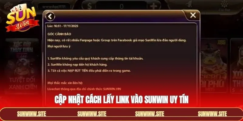 Hướng dẫn nhận link vào Sunwin uy tín hiệu quả