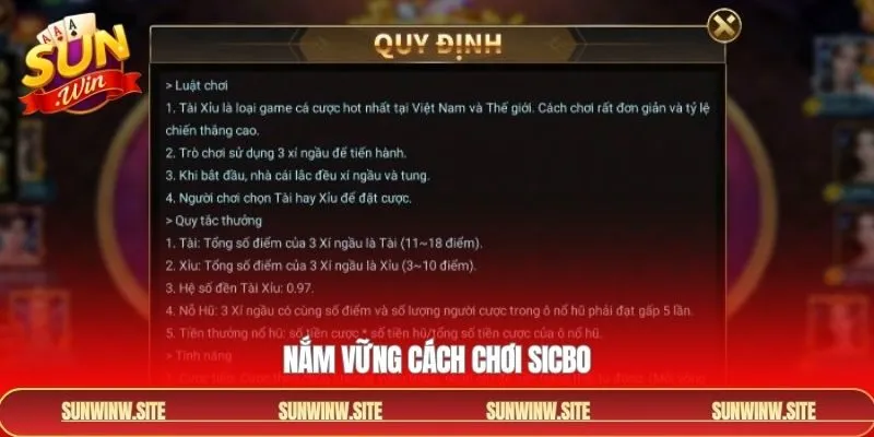 Giải thích về luật cách chơi Sicbo chi tiết cho người mới bắt đầu